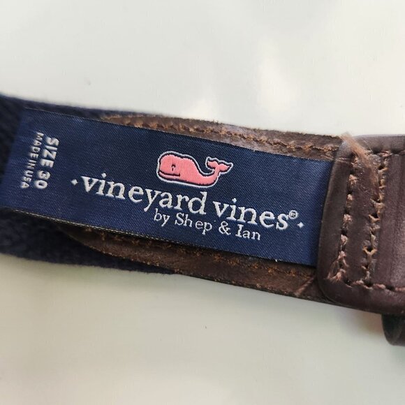 Vineyard Vines American Flag Leather Belt Size 30 - Picture 9 of 9